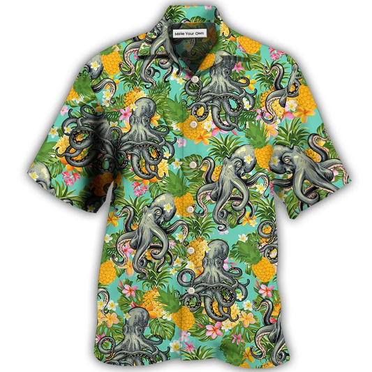 Hawaiian Shirt / Adults / S Octopus Tropical Peace Life Style - Hawaiian Shirt - Reefox