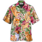 Hawaiian Shirt / Adults / S Cat Tropical Floral Orange Cat - Hawaiian Shirt - Reefox