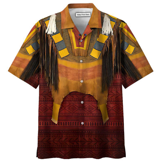 Hawaiian Shirt / Adults / S Native Style Love Peace Yellow - Hawaiian Shirt - Reefox