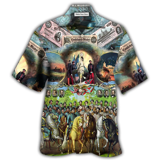 Hawaiian Shirt / Adults / S America Civil War - Hawaiian Shirt - Reefox