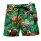 Beach Short / Adults / S Dinosaur Aloha Colorful Style - Beach Short Reefox - Owls Matrix LTD