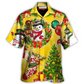 Hawaiian Shirt / Adults / S Christmas Funny Snowman Happy Christmas Tree Yellow Light - Hawaiian Shirt - Reefox