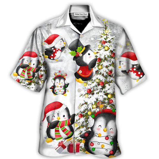 Christmas Chilling Penguin Family In Love Christmas - Hawaiian Shirt - Reefox