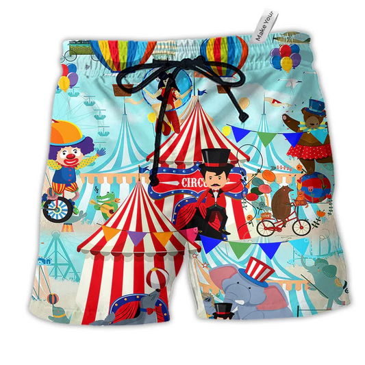 Beach Short / Adults / S Circus Love Colorful Life - Beach Short Reefox - Owls Matrix LTD
