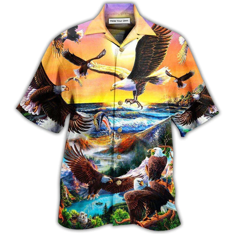Hawaiian Shirt / Adults / S Eagle Spirit Of America Lovely Life - Hawaiian Shirt - Reefox