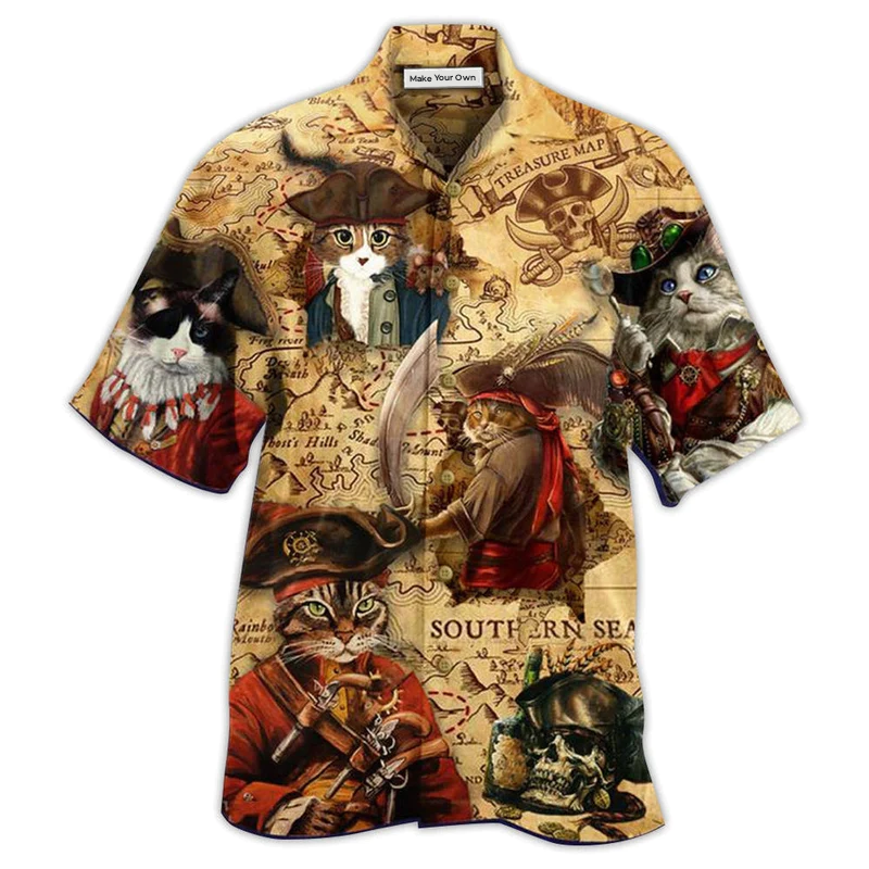 Hawaiian Shirt / Adults / S Cat Pirate Amazing Cool Style - Hawaiian Shirt - Reefox