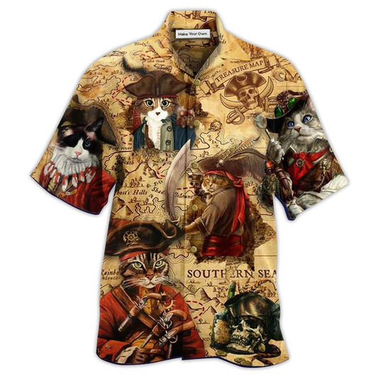 Hawaiian Shirt / Adults / S Cat Pirate Amazing Cool Style - Hawaiian Shirt - Reefox