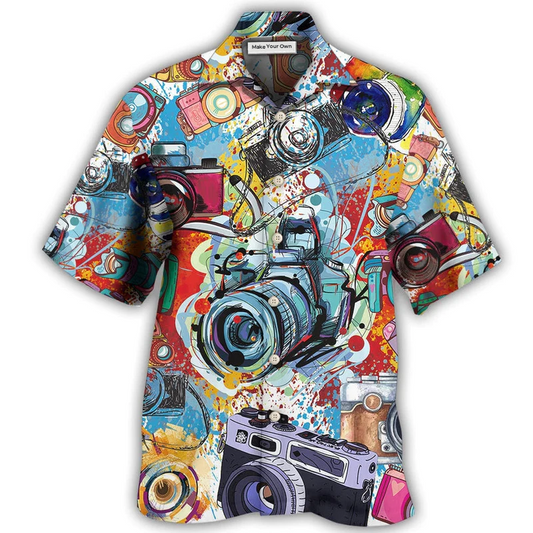 Hawaiian Shirt / Adults / S Camera It's A World Of Cameras - Hawaiian Shirt - Reefox