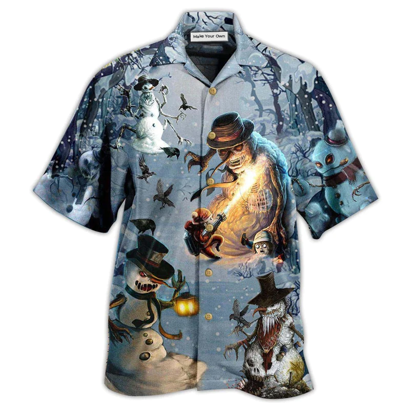 Hawaiian Shirt / Adults / S Snowman Evil Cool Style - Hawaiian Shirt - Reefox