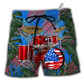 Beach Short / Adults / S Drum Independence Day America - Beach Short Reefox - Owls Matrix LTD