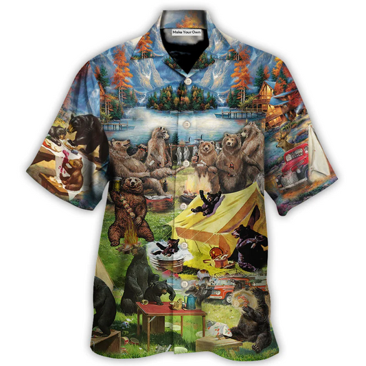 Camping Worst Case Scenario Bears Eat - Hawaiian Shirt - Reefox