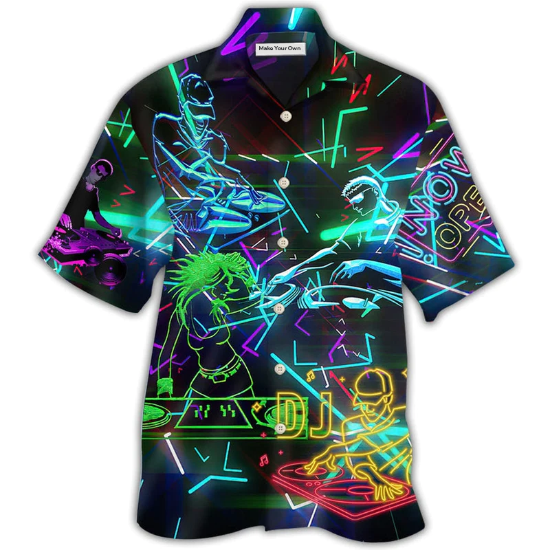 Hawaiian Shirt / Adults / S DJ Stunning Color Music - Hawaiian Shirt - Reefox