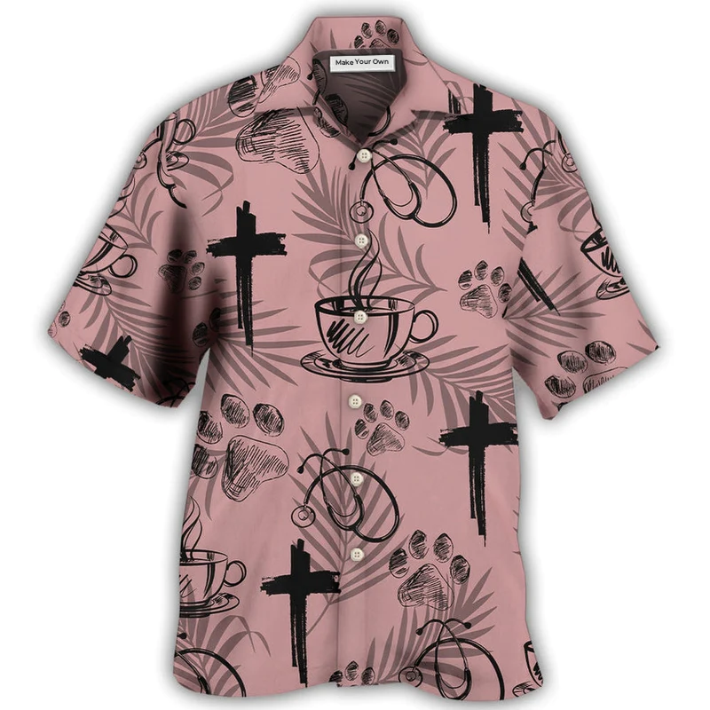Hawaiian Shirt / Adults / S Coffee Jesus Dog Coffee Health - Hawaiian Shirt - Reefox
