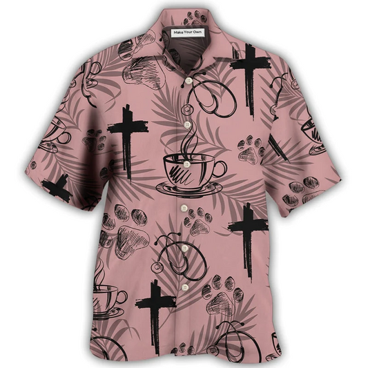 Hawaiian Shirt / Adults / S Coffee Jesus Dog Coffee Health - Hawaiian Shirt - Reefox