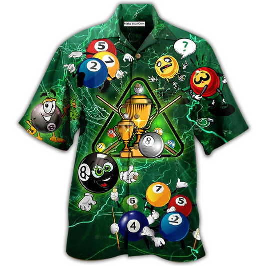Hawaiian Shirt / Adults / S Billiard Lover Green Lightning - Hawaiian Shirt - Reefox