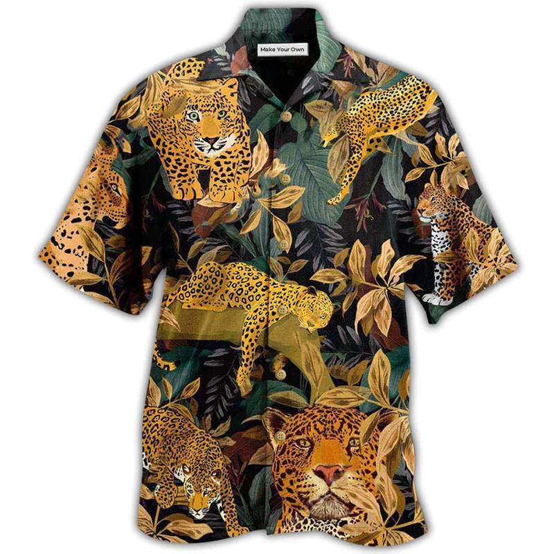 Hawaiian Shirt / Adults / S Leopard Animals Proud Leopard Natural Print - Hawaiian Shirt - Reefox