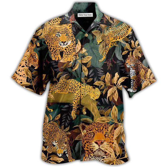 Hawaiian Shirt / Adults / S Leopard Animals Proud Leopard Natural Print - Hawaiian Shirt - Reefox