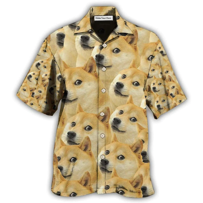 Hawaiian Shirt / Adults / S Corgi Meme Funny Style - Hawaiian Shirt - Reefox