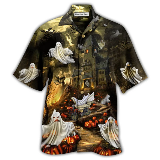 Hawaiian Shirt / Adults / S Halloween Night And Ghost - Hawaiian Shirt - Reefox