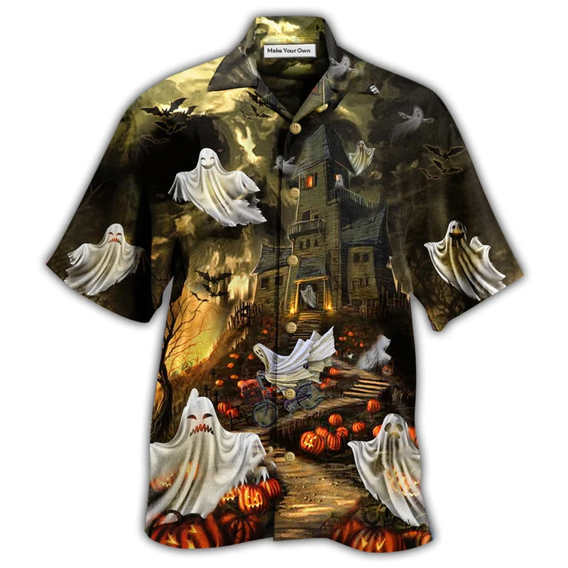 Hawaiian Shirt / Adults / S Halloween Night And Ghost - Hawaiian Shirt - Reefox