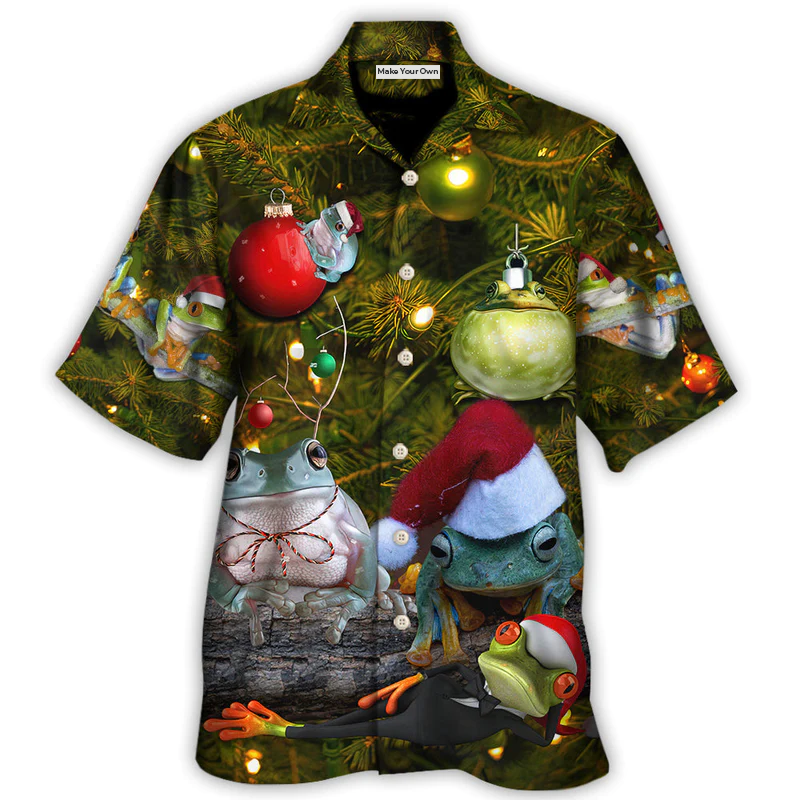 Hawaiian Shirt / Adults / S Christmas Frog Merry Christmas Bauble - Hawaiian Shirt - Reefox