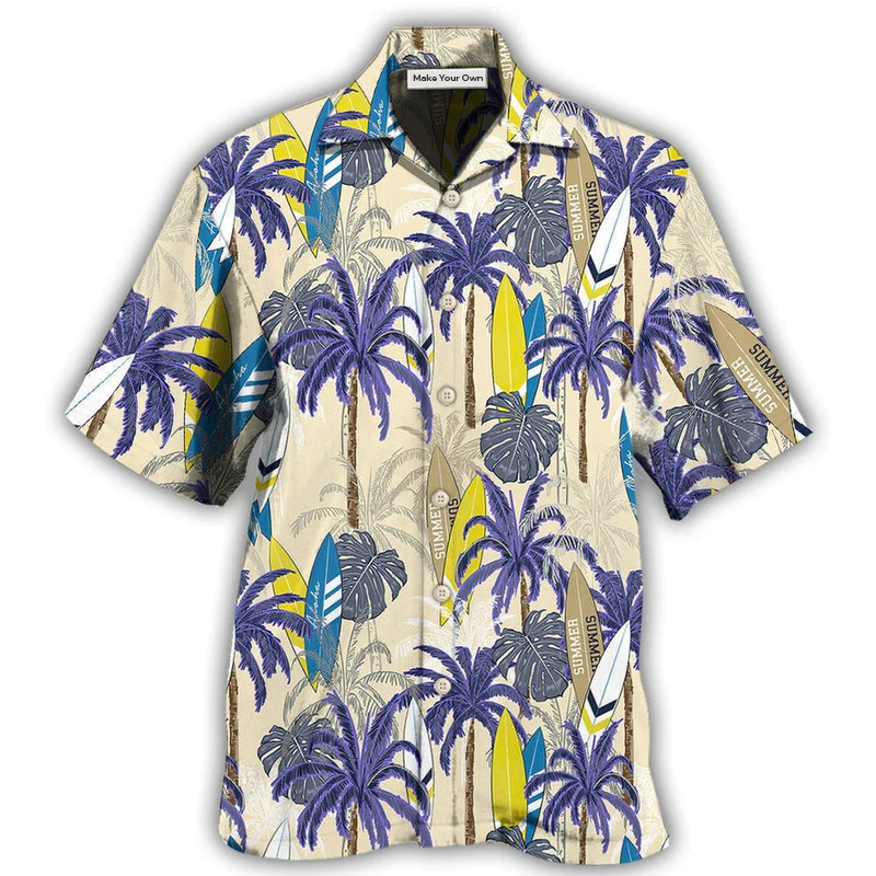 Hawaiian Shirt / Adults / S Surfing Tropical Tree - Hawaiian Shirt - Reefox
