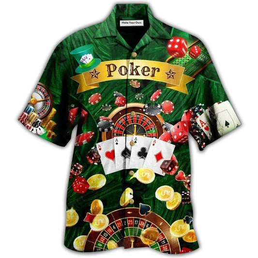 Hawaiian Shirt / Adults / S Poker Gambling Born To Play Poker Forced To Work - Hawaiian Shirt - Reefox