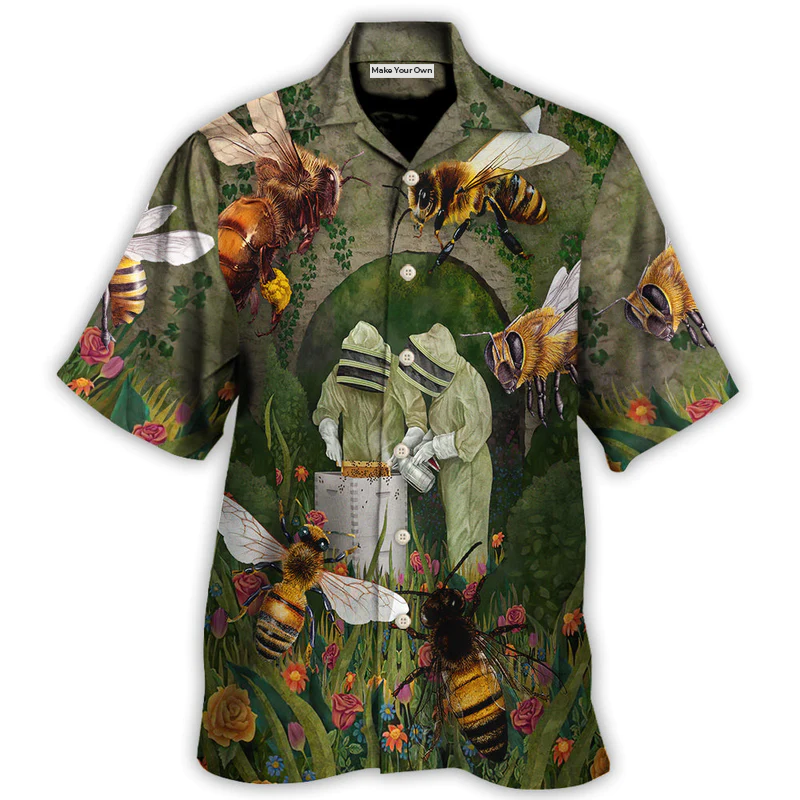 Hawaiian Shirt / Adults / S Bee Alert Beekeeper Vintage Style - Hawaiian Shirt - Reefox