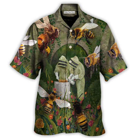 Hawaiian Shirt / Adults / S Bee Alert Beekeeper Vintage Style - Hawaiian Shirt - Reefox