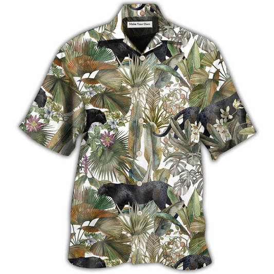 Hawaiian Shirt / Adults / S Panther Tropical Leaf - Hawaiian Shirt - Reefox