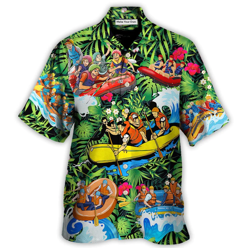 Water Rafting Lover Style Flower Tropical - Hawaiian Shirt - Reefox