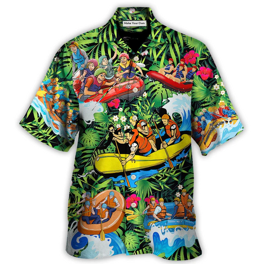 Water Rafting Lover Style Flower Tropical - Hawaiian Shirt - Reefox