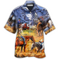 Hawaiian Shirt / Adults / S Cowgirl Mountain At Sunset - Hawaiian Shirt - Reefox
