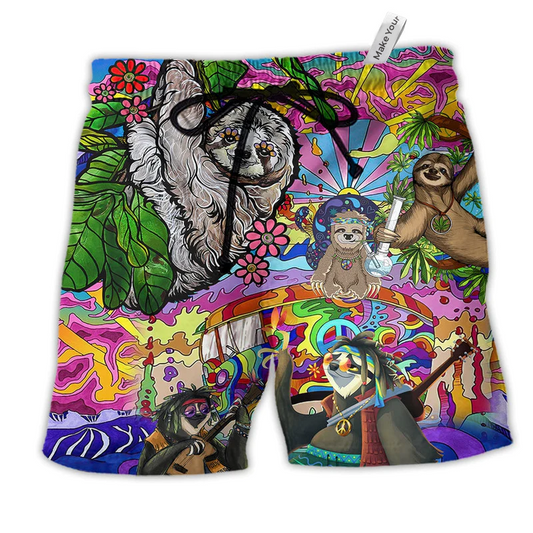 Beach Short / Adults / S Sloth Love Animals Life Style - Beach Short Reefox - Owls Matrix LTD