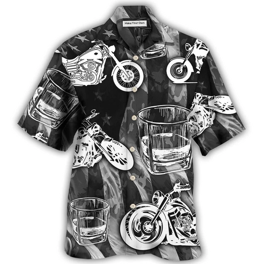 Motorcyles And Whiskey I Like - Hawaiian Shirt - Reefox