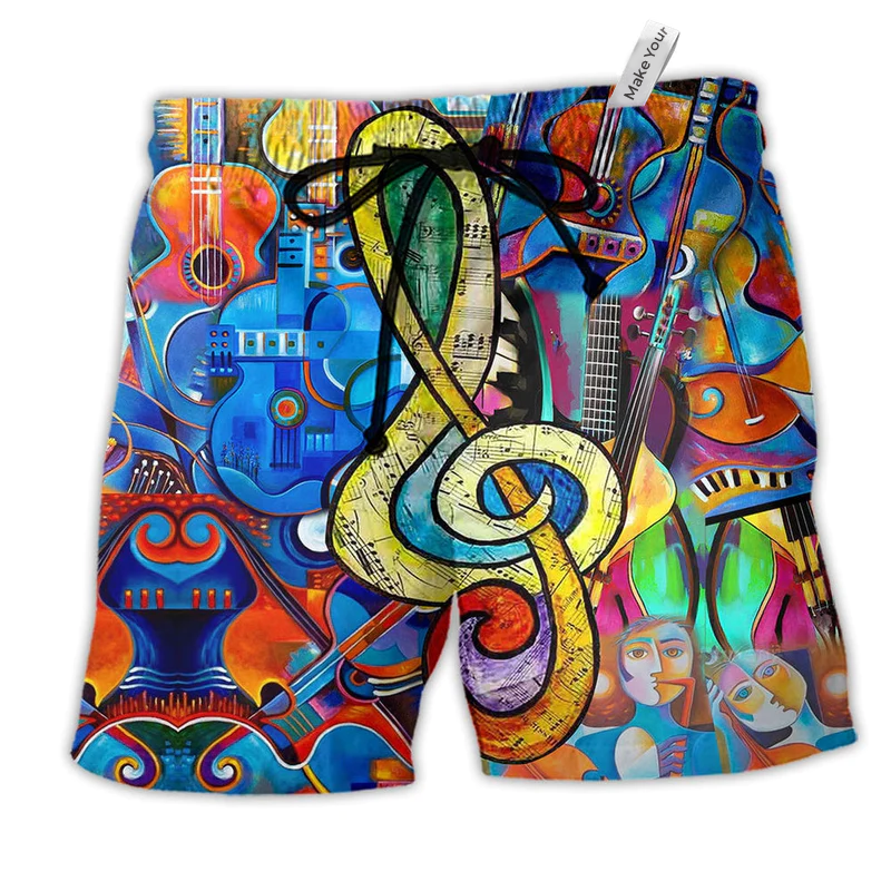 Beach Short / Adults / S Music Love Live Life Style - Beach Short Reefox - Owls Matrix LTD