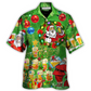 Hawaiian Shirt / Adults / S Christmas Funny Santa Claus Drinking Beer Happy Christmas Tree Green Light - Hawaiian Shirt - Reefox