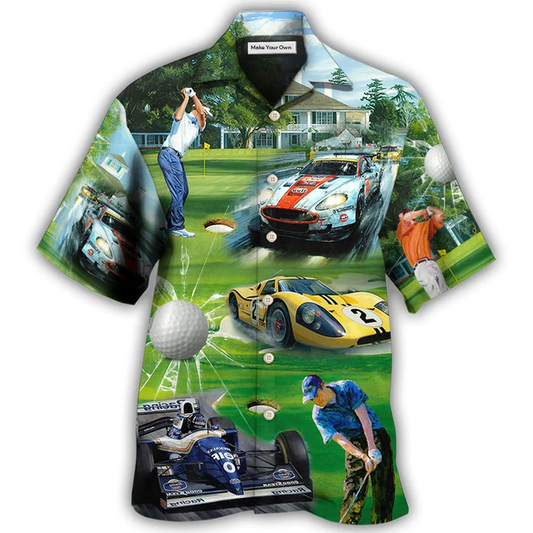 Hawaiian Shirt / Adults / S Racing And Golf Lover - Hawaiian Shirt - Reefox