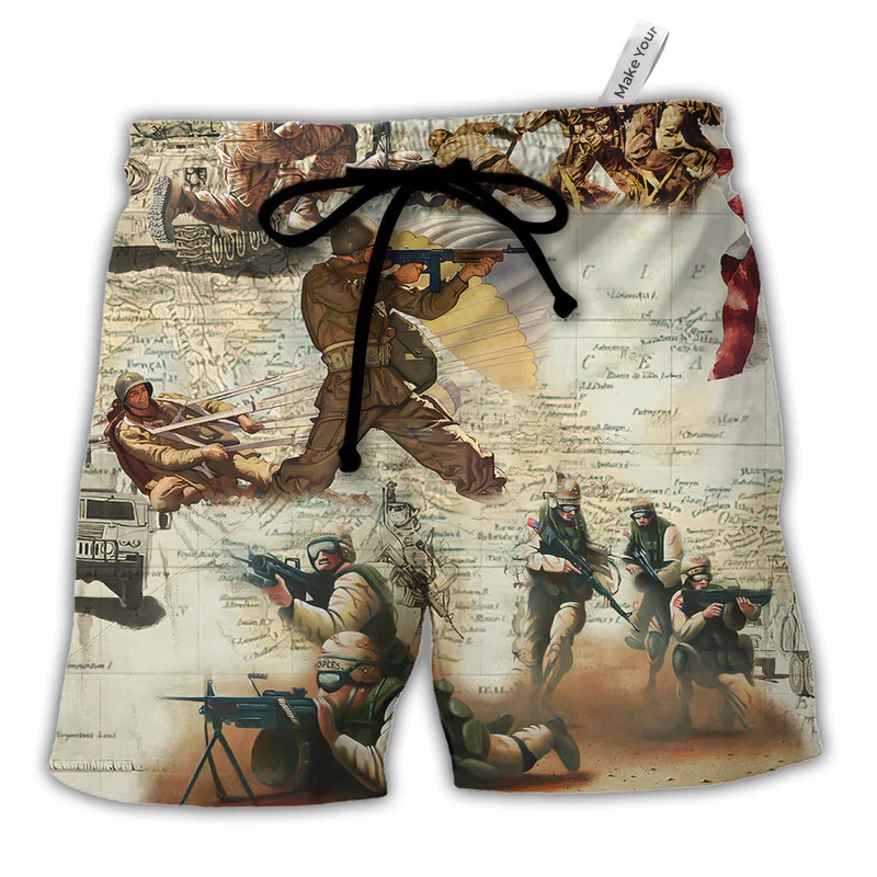 Beach Short / Adults / S Veteran Memory Soldier's Prayer - Beach Short Reefox - Owls Matrix LTD