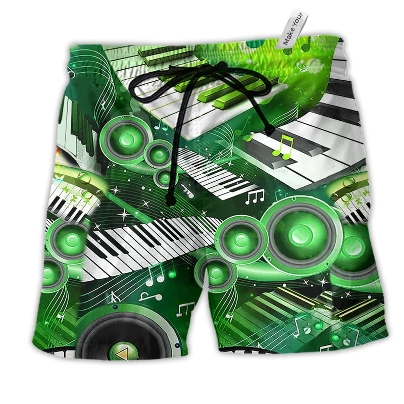 Beach Short / Adults / S Music Love Green Style So Cool - Beach Short Reefox - Owls Matrix LTD
