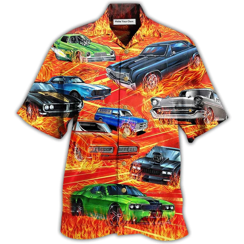 Hawaiian Shirt / Adults / S Car On Fire Cool - Hawaiian Shirt - Reefox