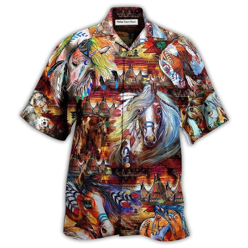 Hawaiian Shirt / Adults / S Native Horse Amazing My Soul Cool - Hawaiian Shirt - Reefox
