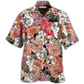 Hawaiian Shirt / Adults / S Bulldog And Lovely Flowers - Hawaiian Shirt - Reefox