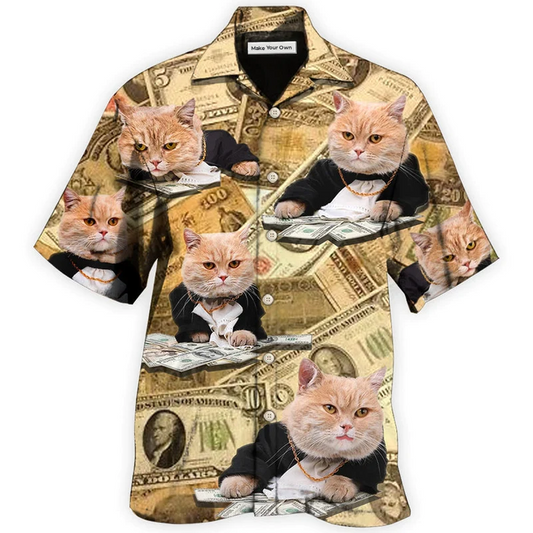 Hawaiian Shirt / Adults / S Cat Money Vintage Style - Hawaiian Shirt - Reefox
