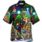 Hawaiian Shirt / Adults / S Lighthouse And Merry Christmas Happy - Hawaiian Shirt - Reefox