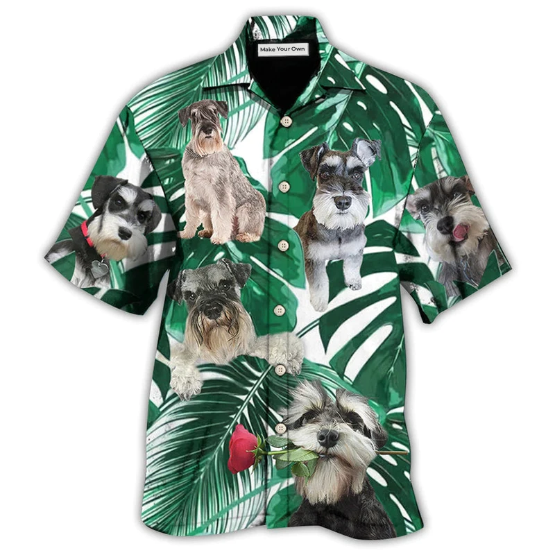 Hawaiian Shirt / Adults / S Schnauzer Miniature Tropical Leaf - Hawaiian Shirt - Reefox