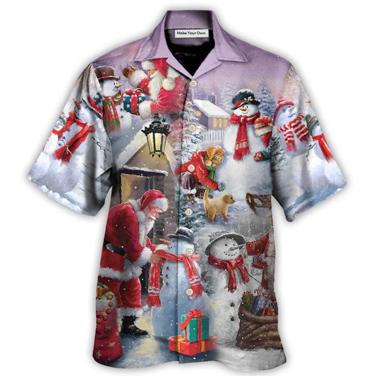 Hawaiian Shirt / Adults / S Christmas Santa Claus Buil Snowman Gift For You - Hawaiian Shirt - Reefox