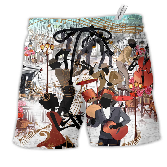 Beach Short / Adults / S Jazz Music All You Need Is Jazz - Beach Short Reefox - Owls Matrix LTD