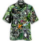 Hawaiian Shirt / Adults / S Skull And French Bulldog Tatoo Smoke Tropical - Hawaiian Shirt - Reefox