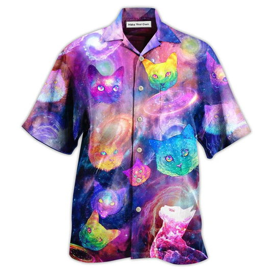 Hawaiian Shirt / Adults / S Cat Galaxy Colorfull Style - Hawaiian Shirt - Reefox